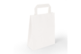 Paper carrier bags white, 18+8×22 cm 250 pieces with flat handle