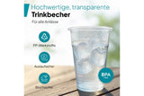 Plastikbecher 500ml ,Ausschankbecher,Bierbecher PP, transparent,