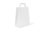 Paper carrier bags white, 22+10×28 cm 250 pieces with flat handle