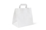 Paper carrier bags white, 26+17x25cm 250 pieces with flat handle