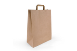 Paper carrier bags brown, 32+16x44cm 250 pieces with flat handle