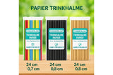 Strohhalme Papier, Pappstrohhalme,Trinkhalme Schwarz