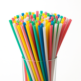 Reusable plastic straws, colorful