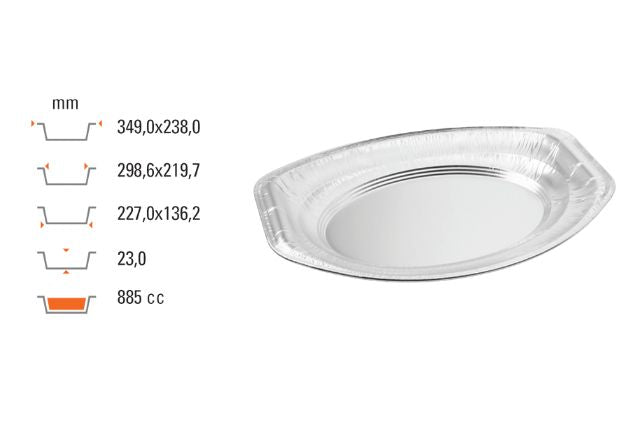 Aluminium-Servierplatte,350 X 240 mm , 885 ml