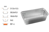 Aluschale – R14-901L mit Deckel 217x112x54 mm, 887 ml