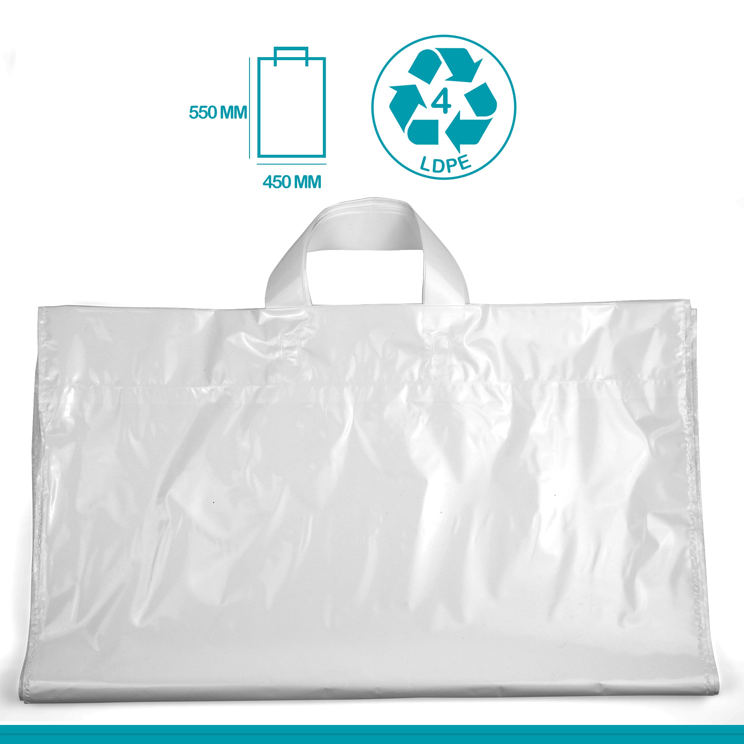 Loop carrier bag LDPE 45x10x55cm – commerline - Main Image