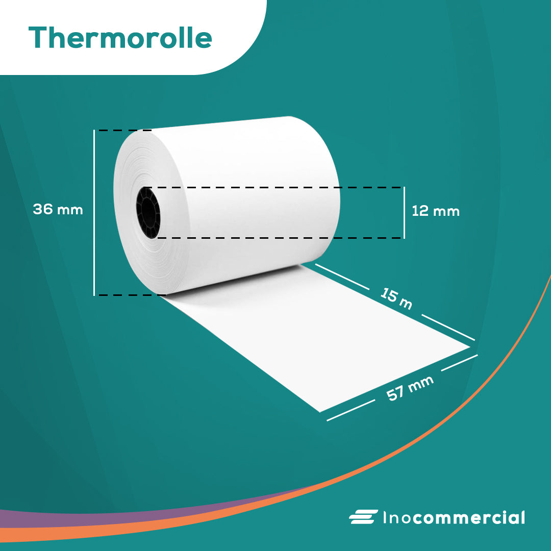 Thermorolle 57x36x12mm,15 Meter 50 Rollen